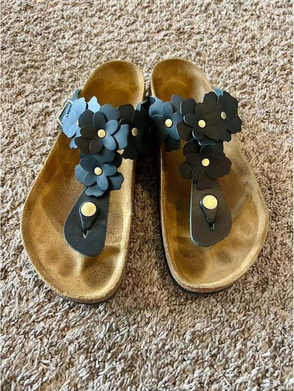Birkenstock Gizeh Flowers Sandals Black EU 39